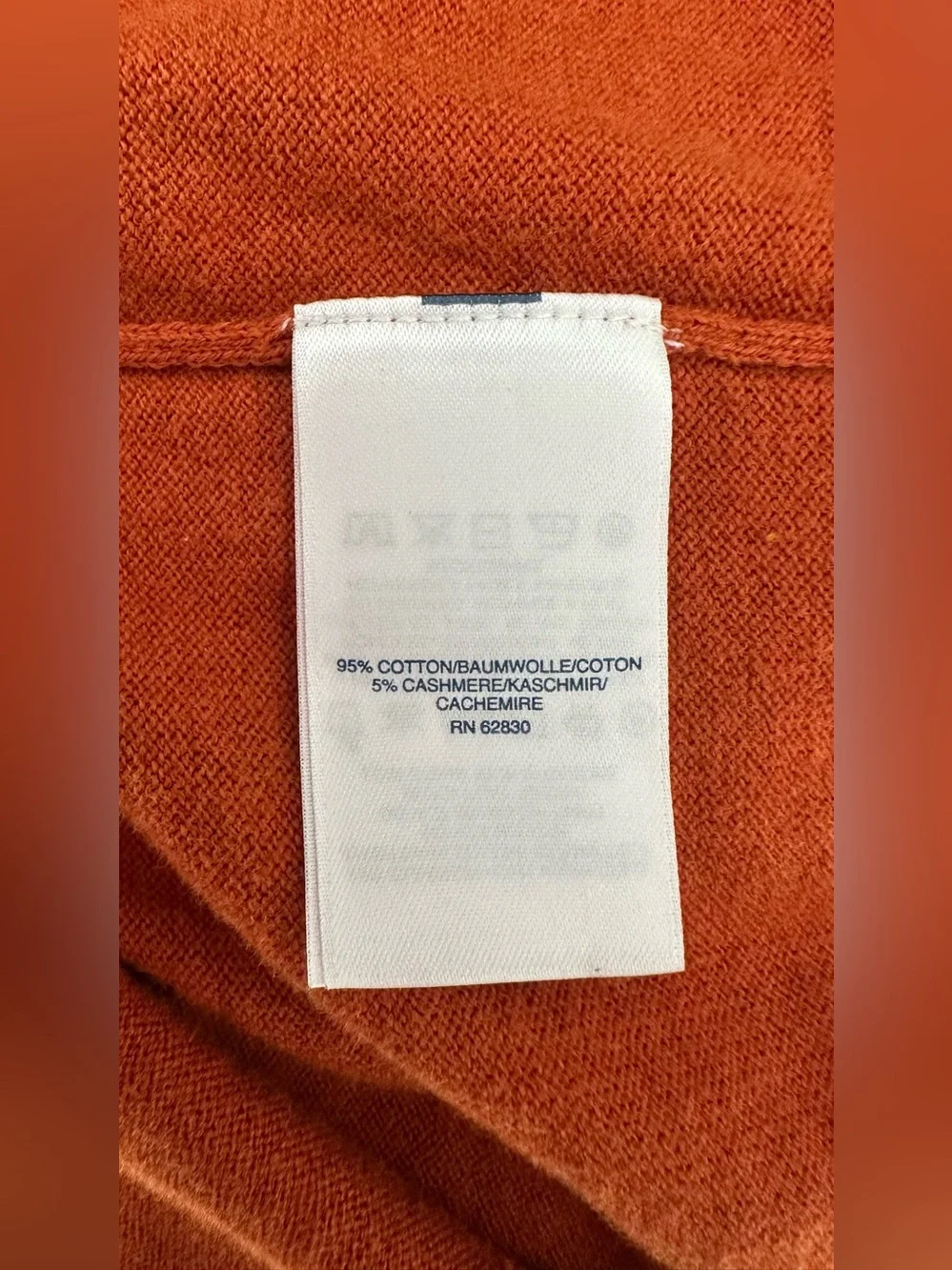 Lands’ End Cotton Cashmere Orange Crewneck Sweater XL Tall Fall Cozy